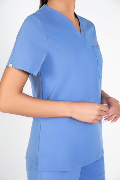 Kaizen V Neck One Pocket Scrub Top Womens