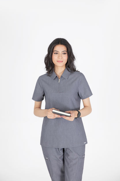Kiro Zip Neck Polo Scrub womens