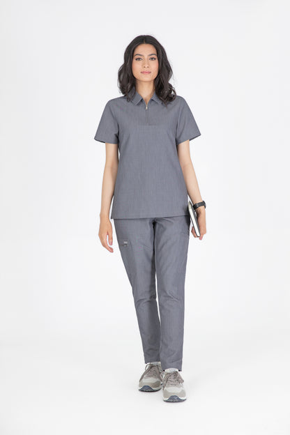 Kiro Zip Neck Polo Scrub womens