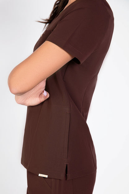 Tasca Women's V Neck Four pockets Scrub With Invisible Side Pockets