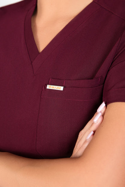Tasca Women's V Neck Four pockets Scrub With Invisible Side Pockets