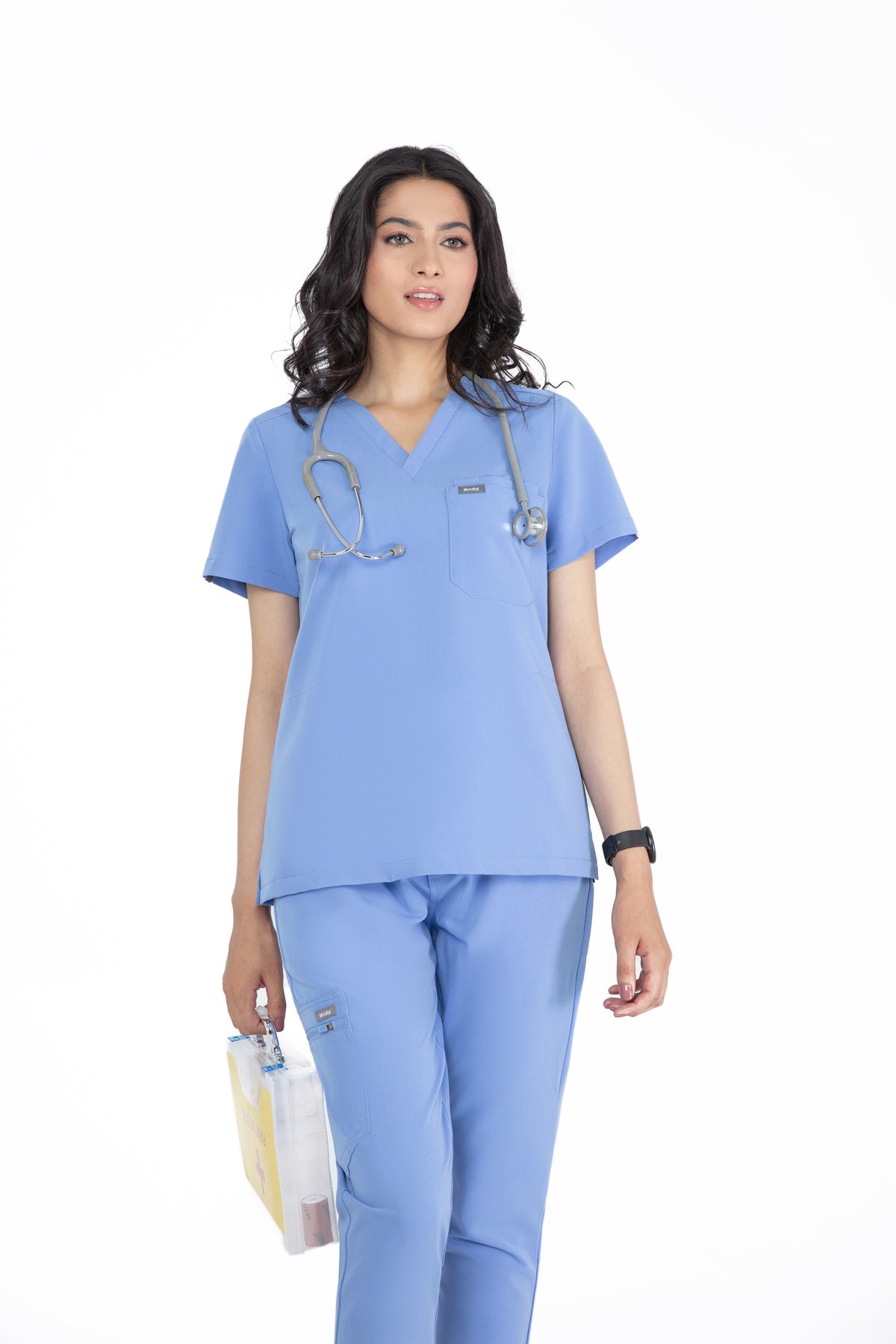 Kuro V Neck Four pockets Scrub With Invisible Side Pockets Women's