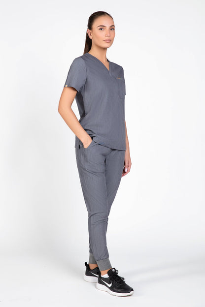 Kaizen V Neck One Pocket Scrub Top Womens