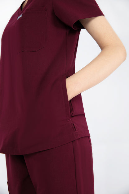 Kuro V Neck Four pockets Scrub With Invisible Side Pockets Women's