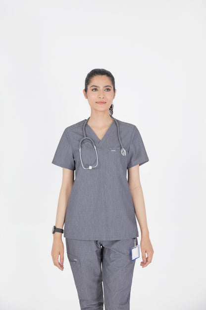 Kuro V Neck Four pockets Scrub With Invisible Side Pockets Women's