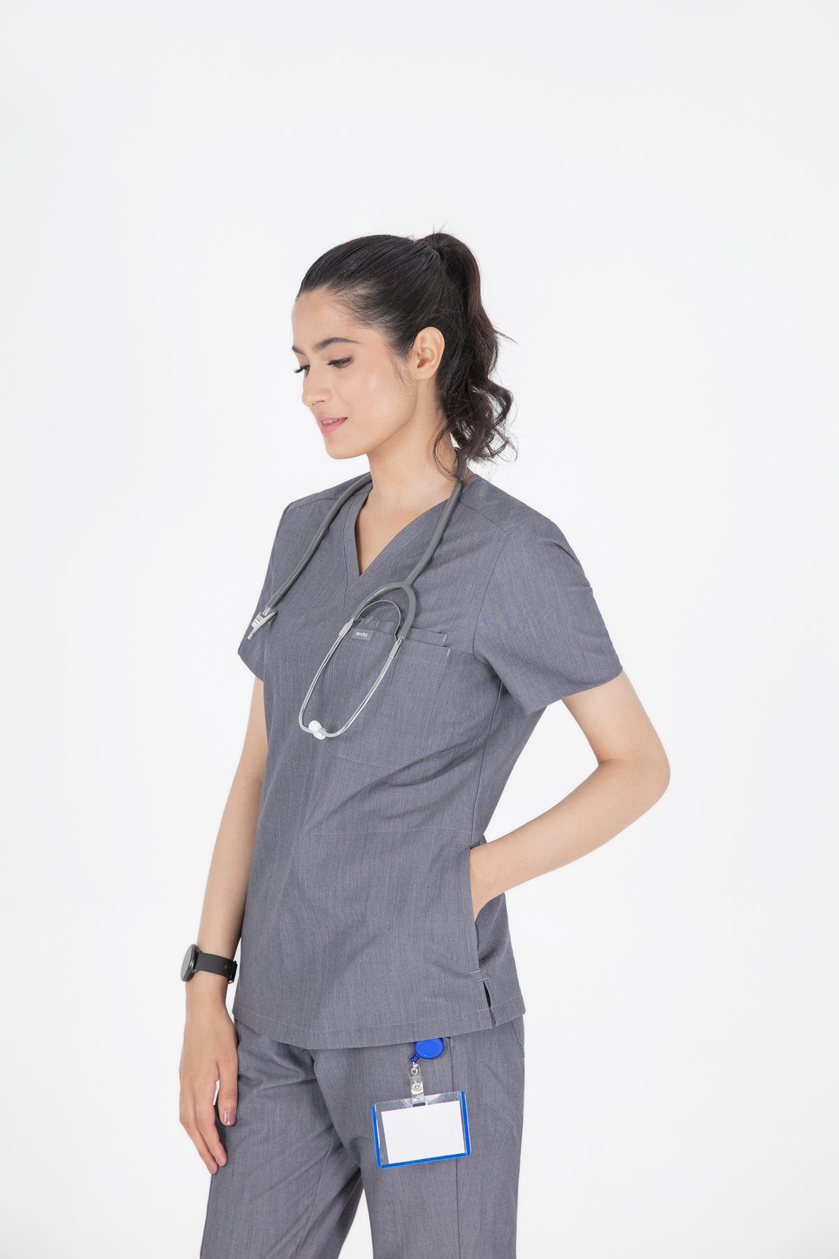 Kuro V Neck Four pockets Scrub With Invisible Side Pockets Women's