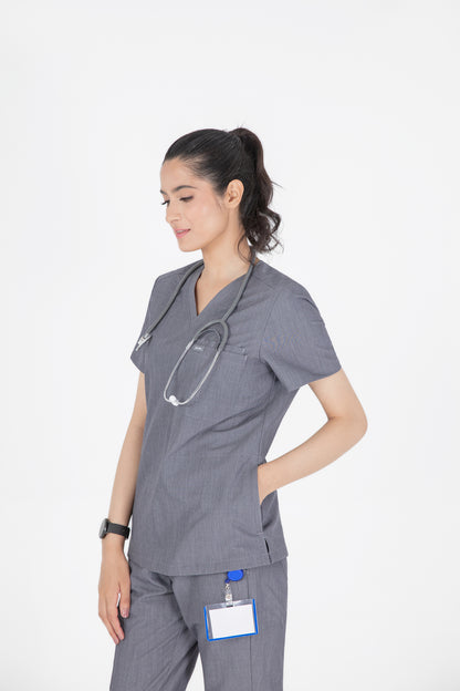 Kuro V Neck Four pockets Scrub With Invisible Side Pockets Women's