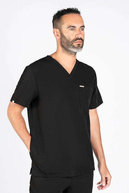 Tasca Men's V Neck Four pockets Scrub With Invisible Side Pockets