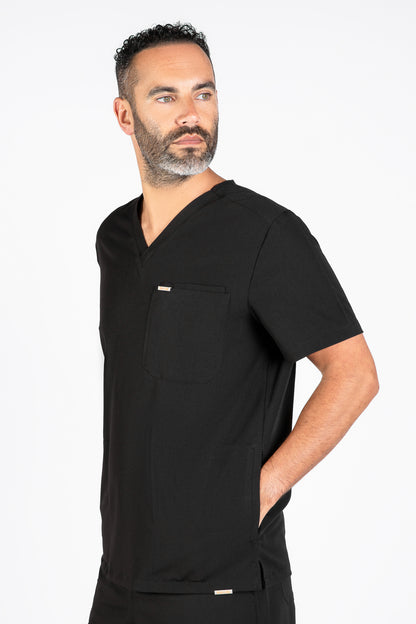 Tasca Men's V Neck Four pockets Scrub With Invisible Side Pockets