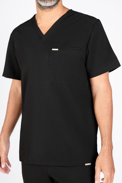 Tasca Men's V Neck Four pockets Scrub With Invisible Side Pockets