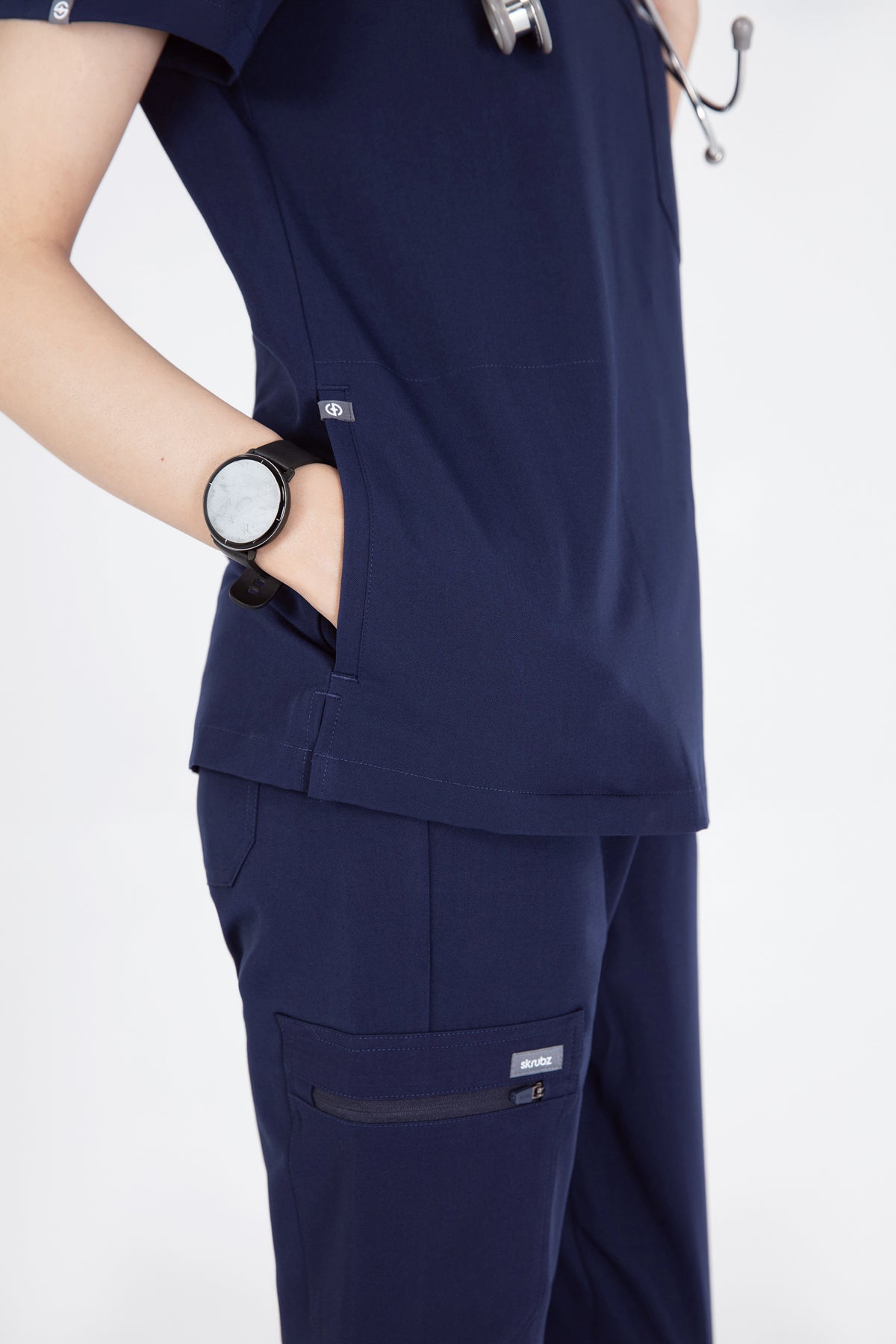 Kuro V Neck Four pockets Scrub With Invisible Side Pockets Women's