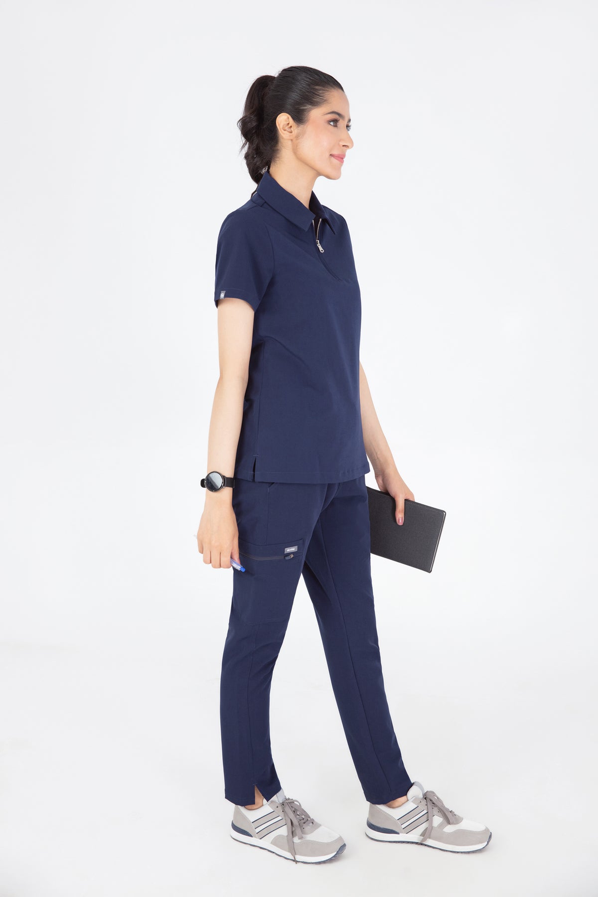 Kiro Zip Neck Polo Scrub womens
