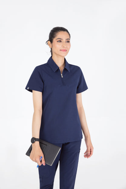 Kiro Zip Neck Polo Scrub womens