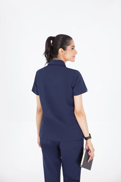 Kiro Zip Neck Polo Scrub womens
