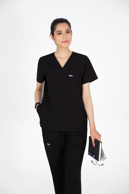 Kuro V Neck Four pockets Scrub With Invisible Side Pockets Women's