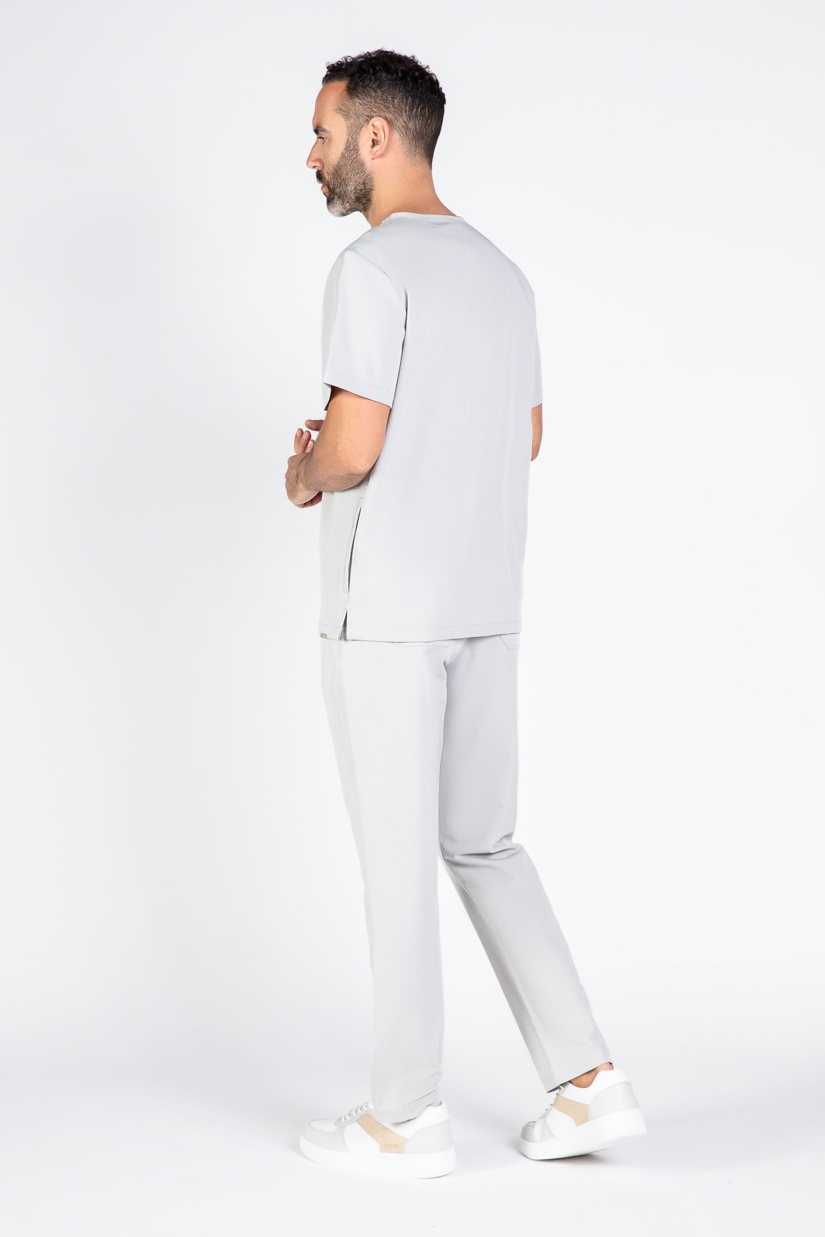 Tasca Men's V Neck Four pockets Scrub With Invisible Side Pockets