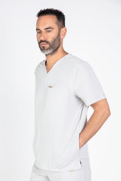 Tasca Men's V Neck Four pockets Scrub With Invisible Side Pockets