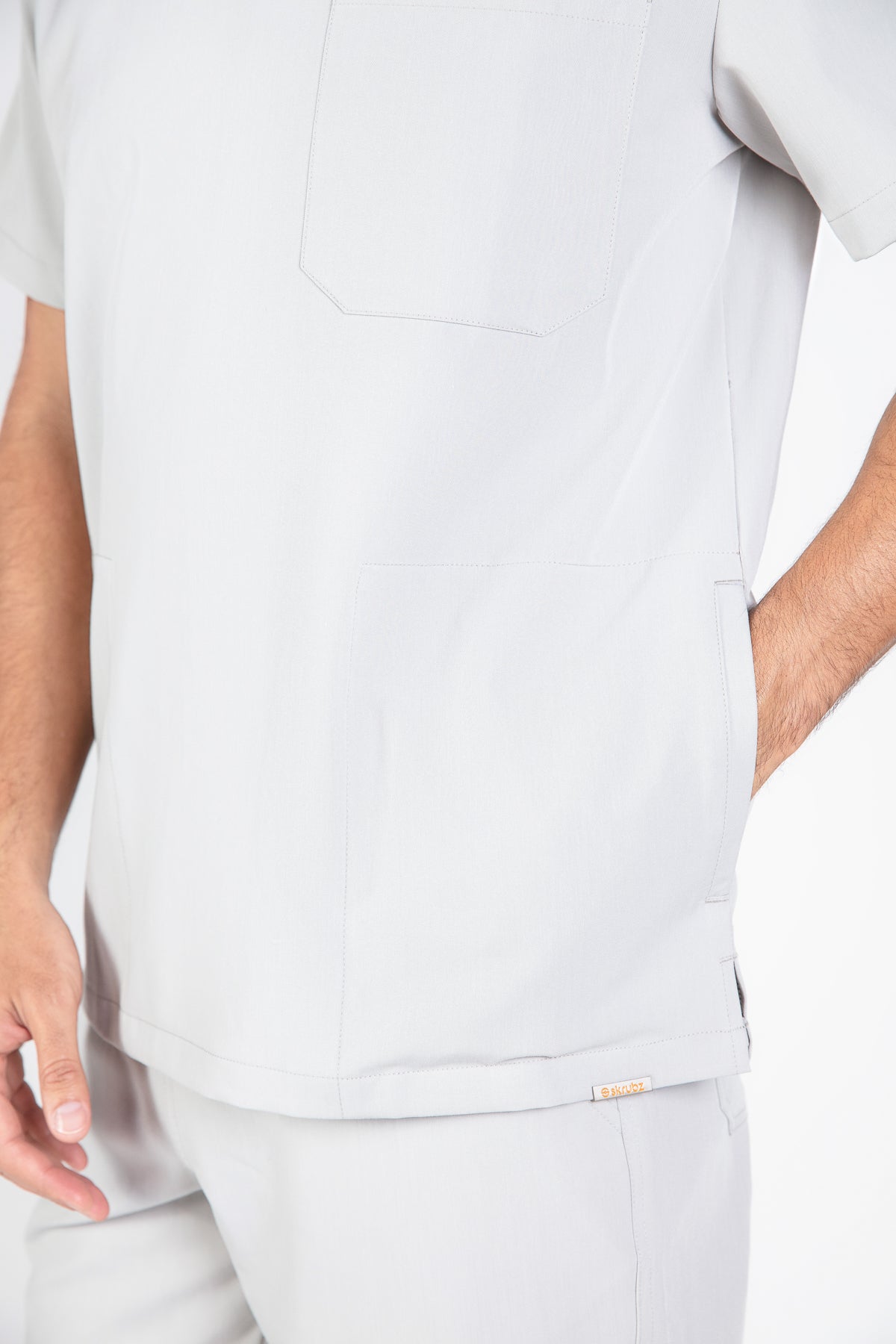 Tasca Men's V Neck Four pockets Scrub With Invisible Side Pockets