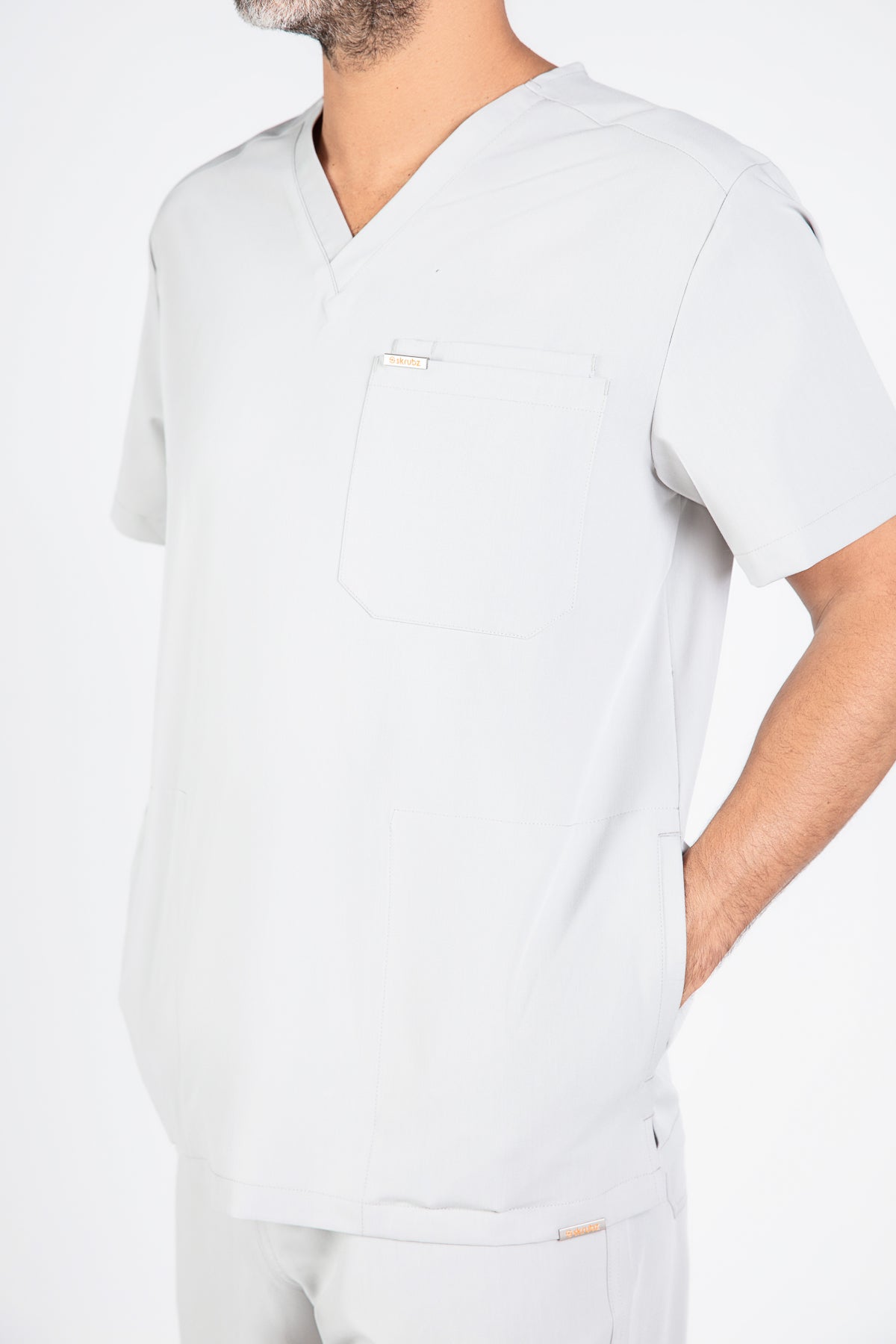 Tasca Men's V Neck Four pockets Scrub With Invisible Side Pockets