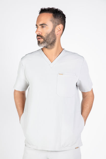 Tasca Men's V Neck Four pockets Scrub With Invisible Side Pockets