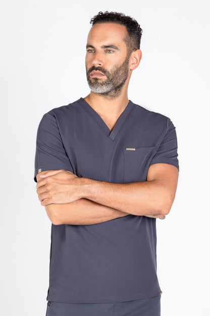 Kaizen V Neck One Pocket Scrub Top Mens