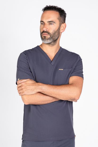 Kaizen V Neck One Pocket Scrub Top Mens