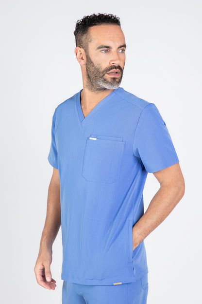 Tasca Men's V Neck Four pockets Scrub With Invisible Side Pockets