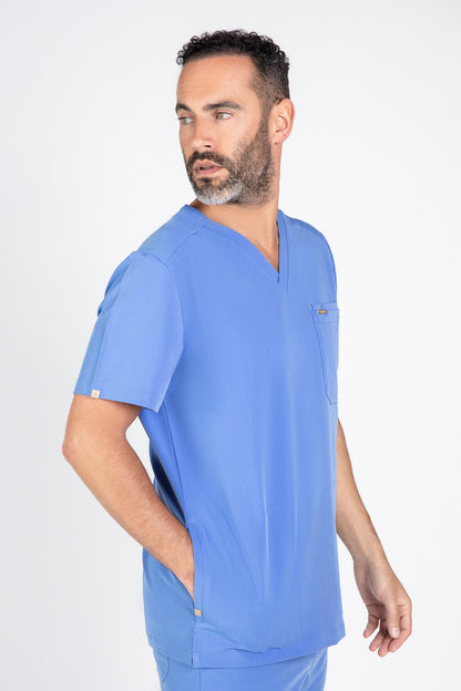 Tasca Men's V Neck Four pockets Scrub With Invisible Side Pockets