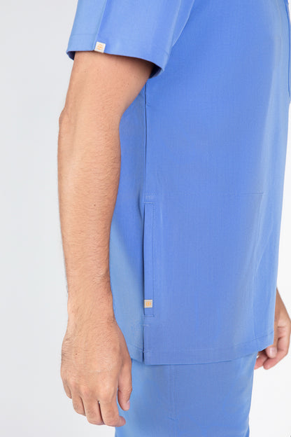 Tasca Men's V Neck Four pockets Scrub With Invisible Side Pockets