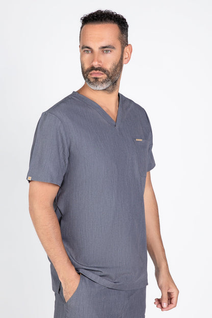 Kaizen V Neck One Pocket Scrub Top Mens