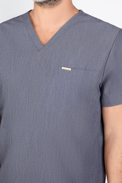 Kaizen V Neck One Pocket Scrub Top Mens