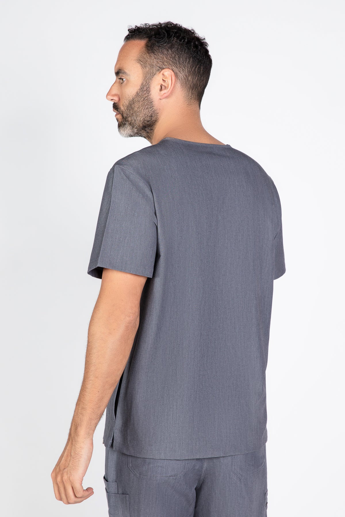 Tasca Men's V Neck Four pockets Scrub With Invisible Side Pockets