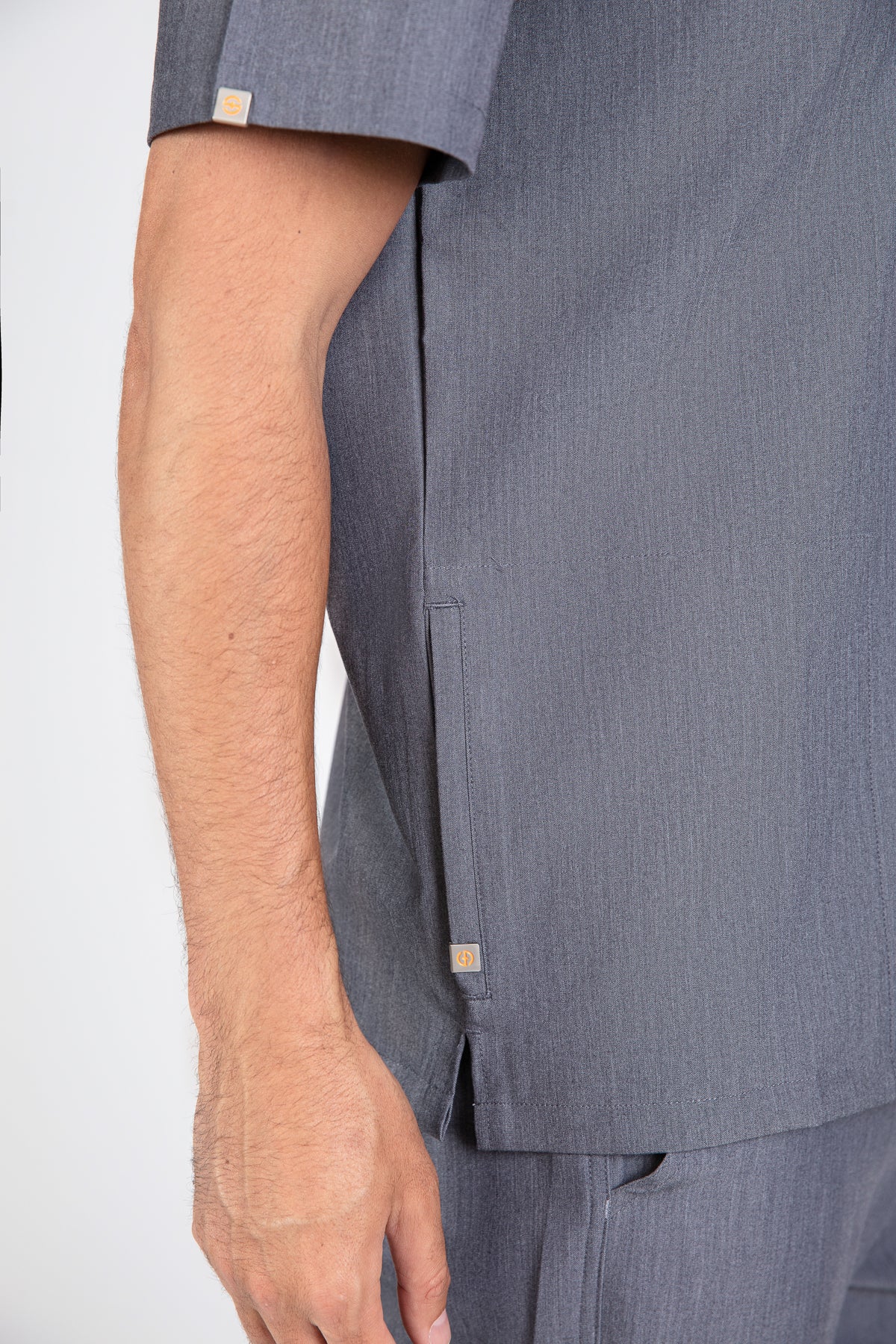 Tasca Men's V Neck Four pockets Scrub With Invisible Side Pockets