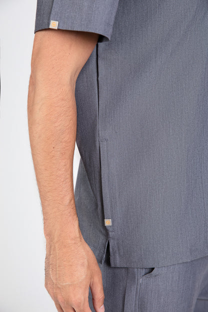 Tasca Men's V Neck Four pockets Scrub With Invisible Side Pockets