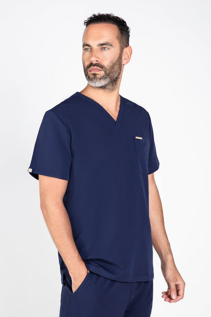 Kaizen V Neck One Pocket Scrub Top Mens