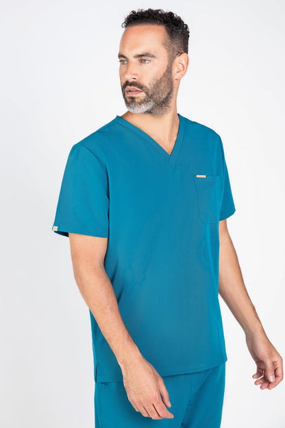 Kaizen V Neck One Pocket Scrub Top Mens