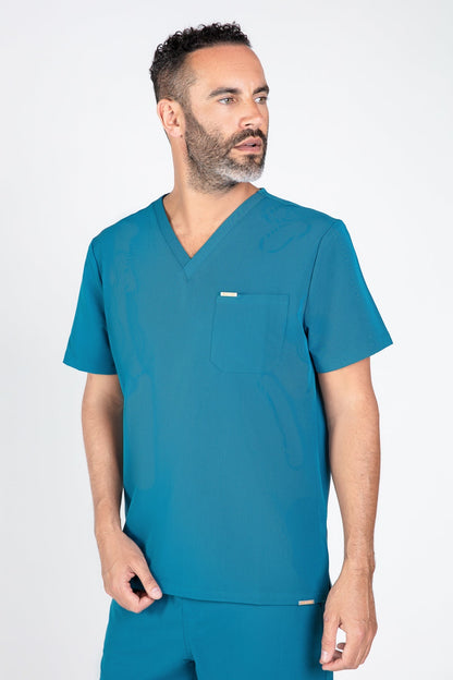 Kaizen V Neck One Pocket Scrub Top Mens