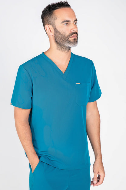 Kaizen V Neck One Pocket Scrub Top Mens