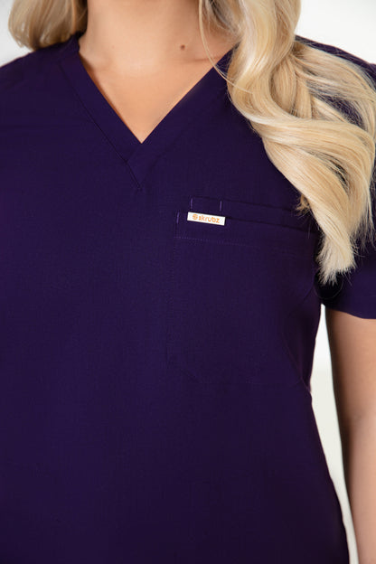 Tasca Women's V Neck Four pockets Scrub With Invisible Side Pockets