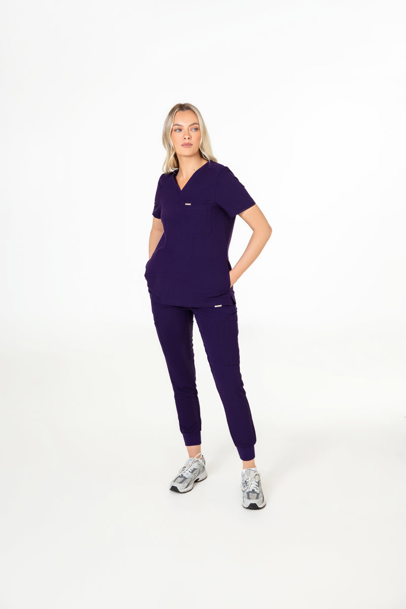 Tasca Women's V Neck Four pockets Scrub With Invisible Side Pockets