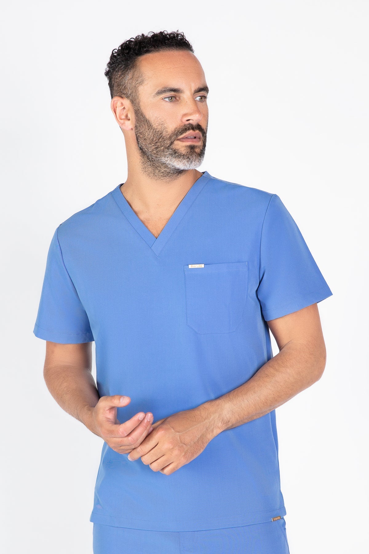 Kaizen V Neck One Pocket Scrub Top Mens
