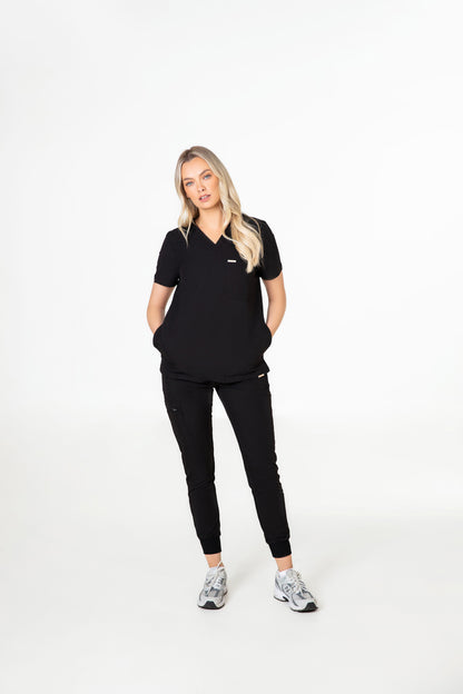 Tasca Women's V Neck Four pockets Scrub With Invisible Side Pockets