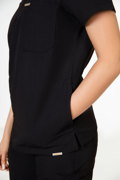 Tasca Women's V Neck Four pockets Scrub With Invisible Side Pockets
