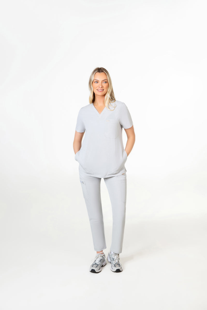 Tasca Women's V Neck Four pockets Scrub With Invisible Side Pockets