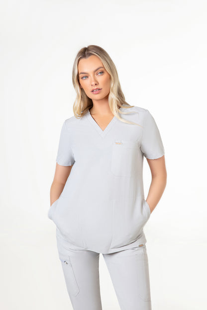 Tasca Women's V Neck Four pockets Scrub With Invisible Side Pockets