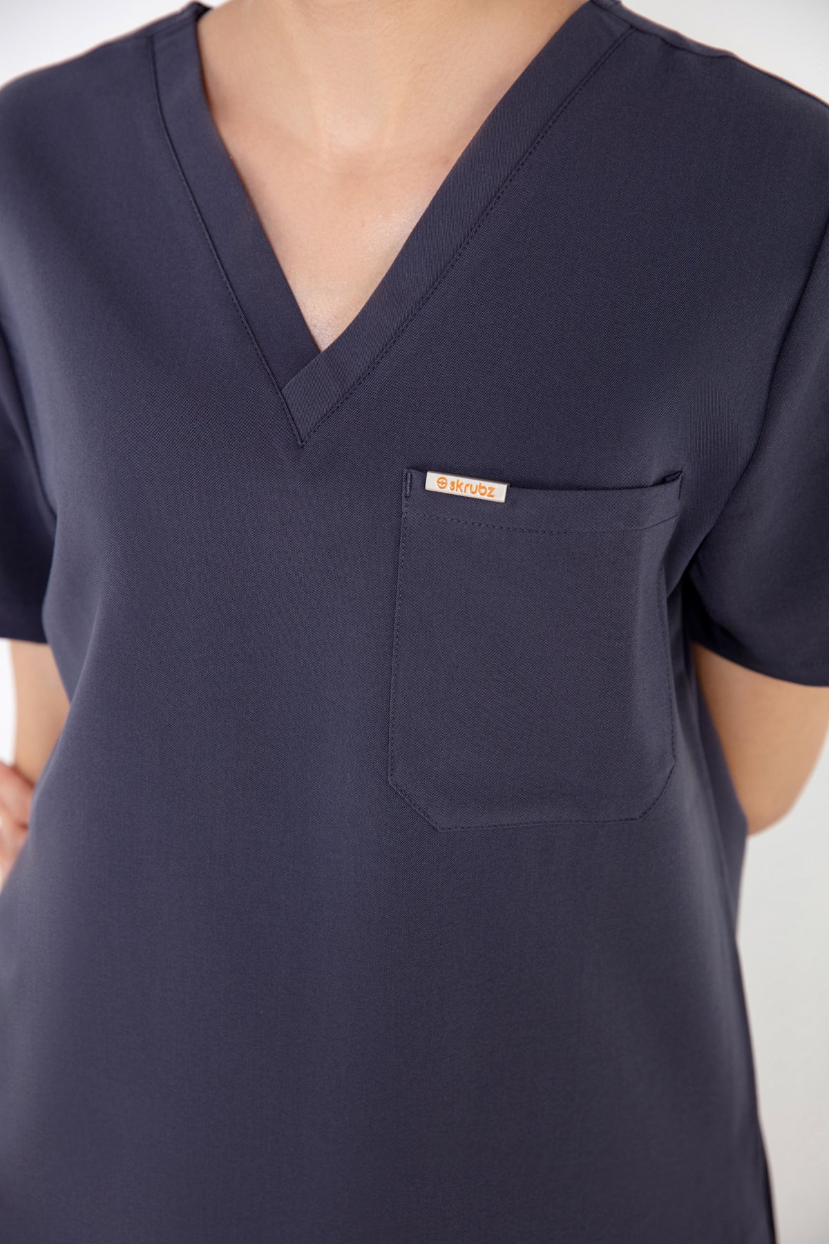 Kaizen V Neck One Pocket Scrub Top Womens