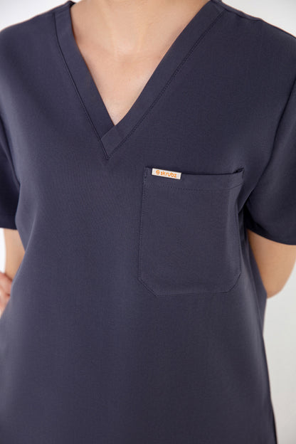 Kaizen V Neck One Pocket Scrub Top Womens