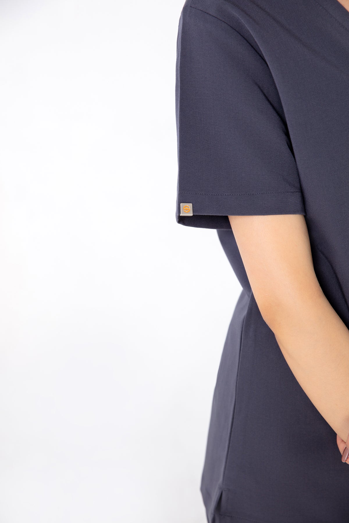 Kaizen V Neck One Pocket Scrub Top Womens