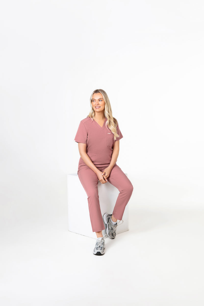 Tasca Women's V Neck Four pockets Scrub With Invisible Side Pockets