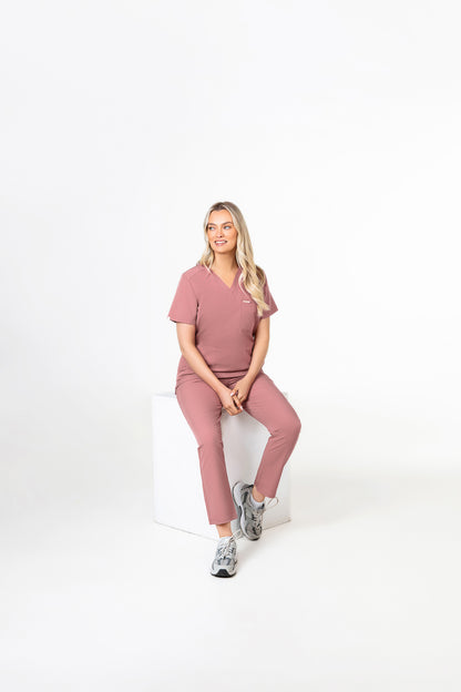 Tasca Women's V Neck Four pockets Scrub With Invisible Side Pockets